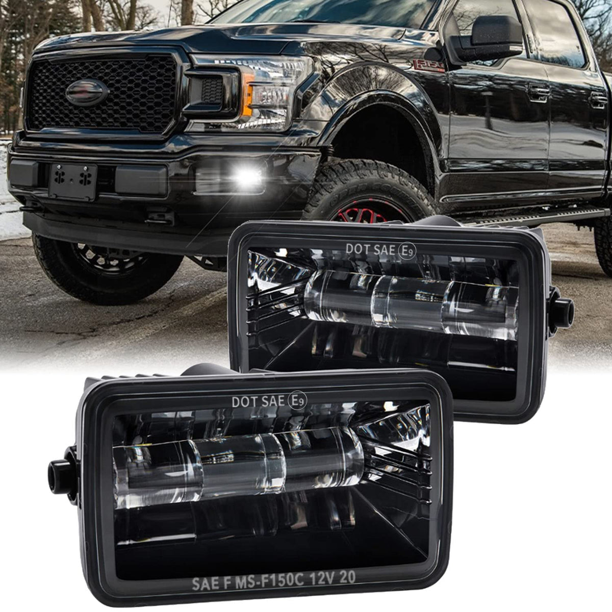Z-OFFROAD front packaging showing both fog light assemblies and kit contents benefit quick install