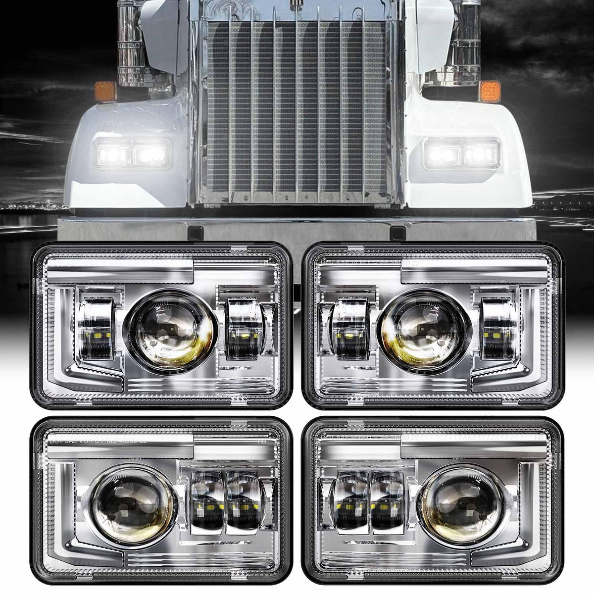 Z-OFFROAD chrome front assembly showing clean reflector and benefit of improved beam focus