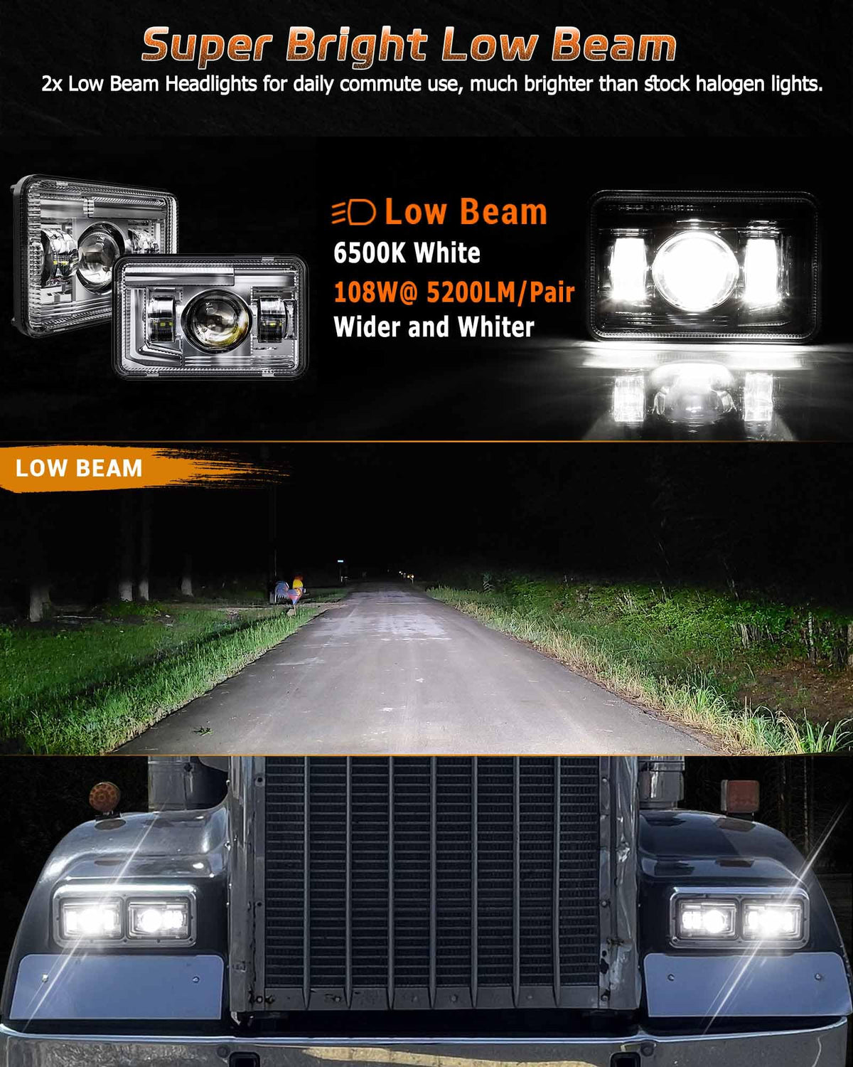 Z-OFFROAD headlights installed on Chevy K10 demonstrating brighter road illumination benefit