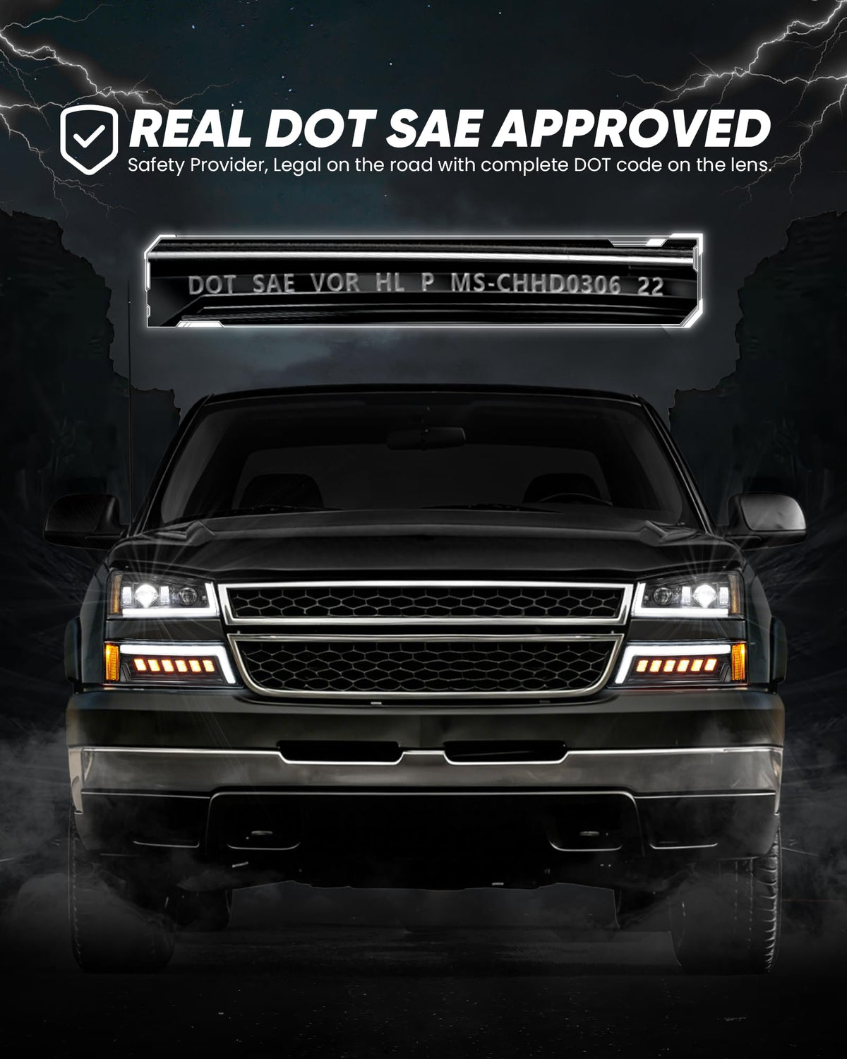 Z-OFFROAD shatterproof PC lens texture emphasizing durability and clarity