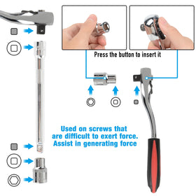 Z8 curved ratchet handle detail showing anti-slip grip and improved torque