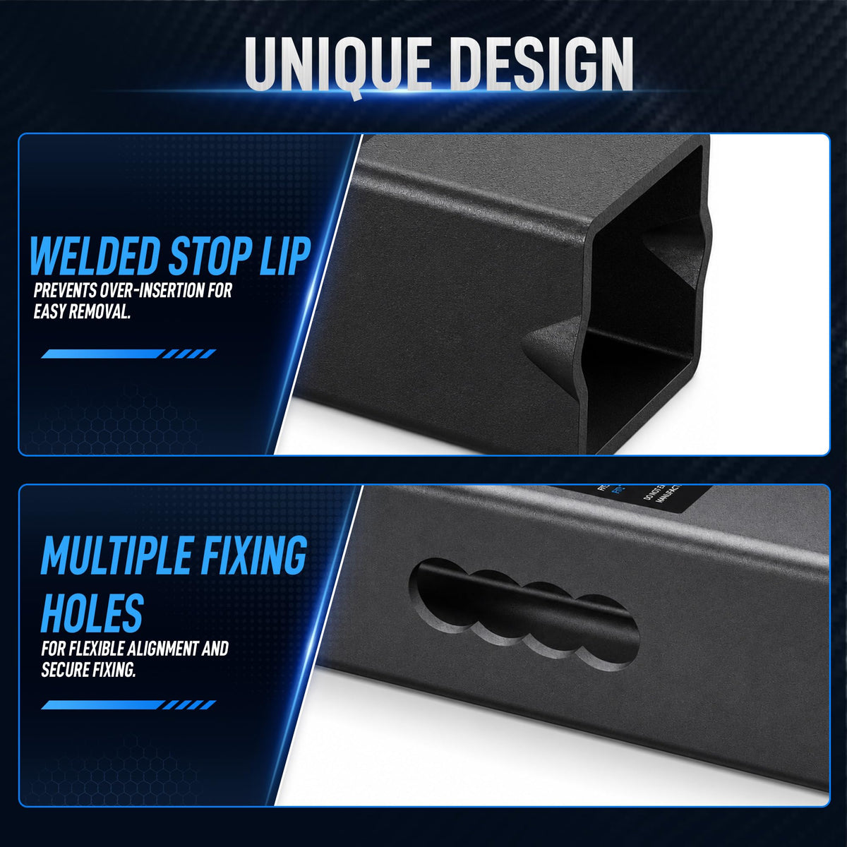 Zahawn lock pin and hitch pin close-up for theft deterrence