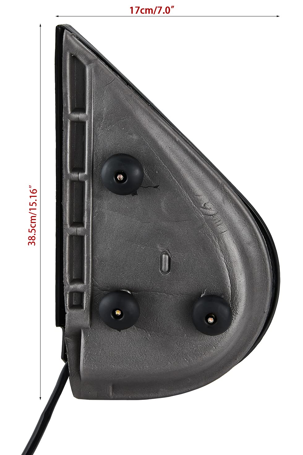 ZAPOSTS close-up of mirror glass and heater element for faster defogging