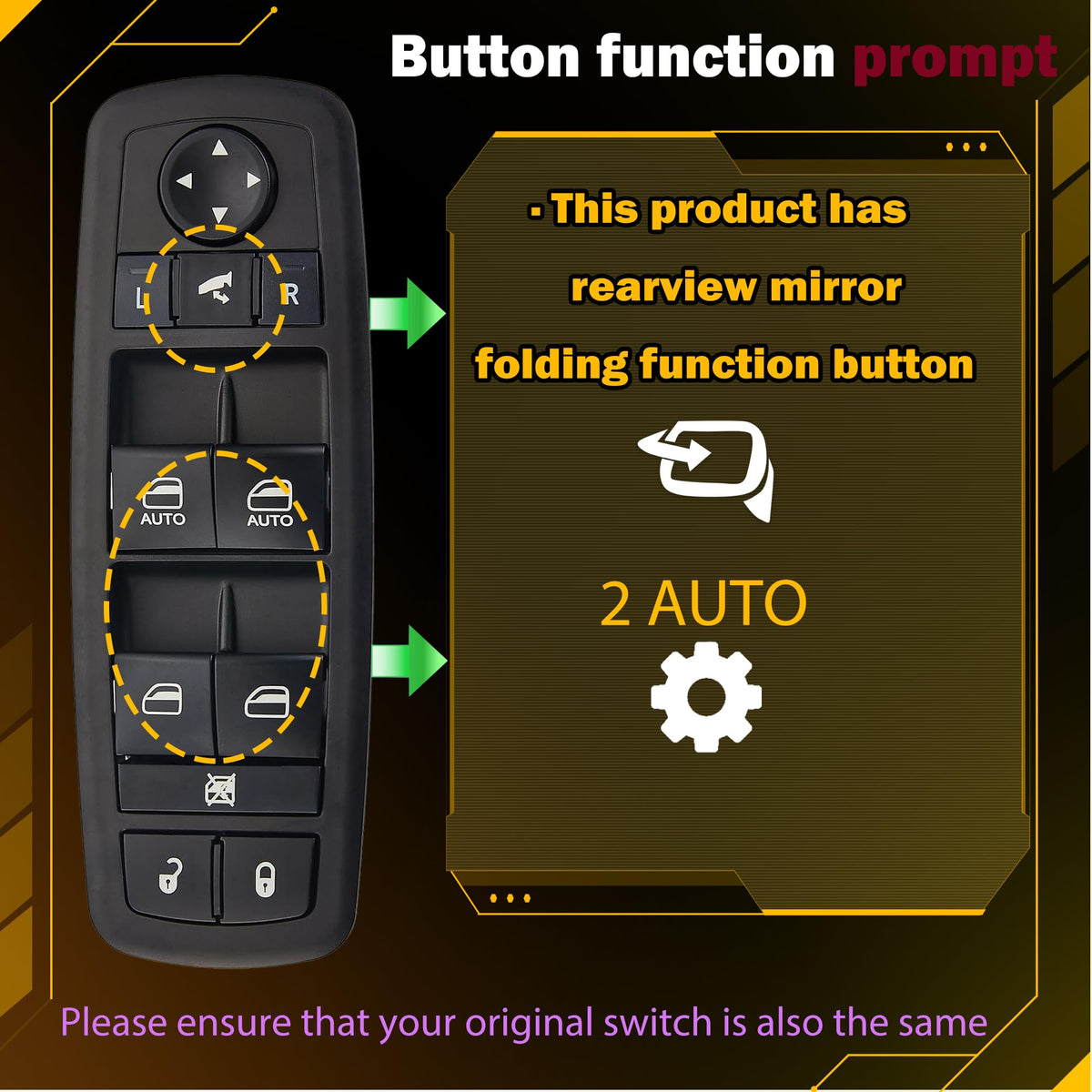 ZAPOSTS switch button top detail highlighting two AUTO buttons for convenience