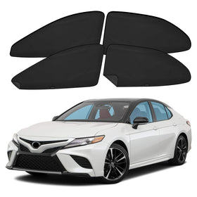 ZATOOTO front view of four-pack Camry sun shade showing packaging and compact set, privacy solution
