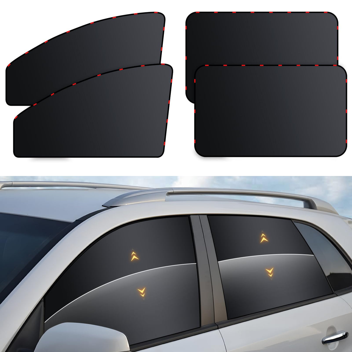 ZATOOTO front packaging showing included four curtains and magnets for quick setup