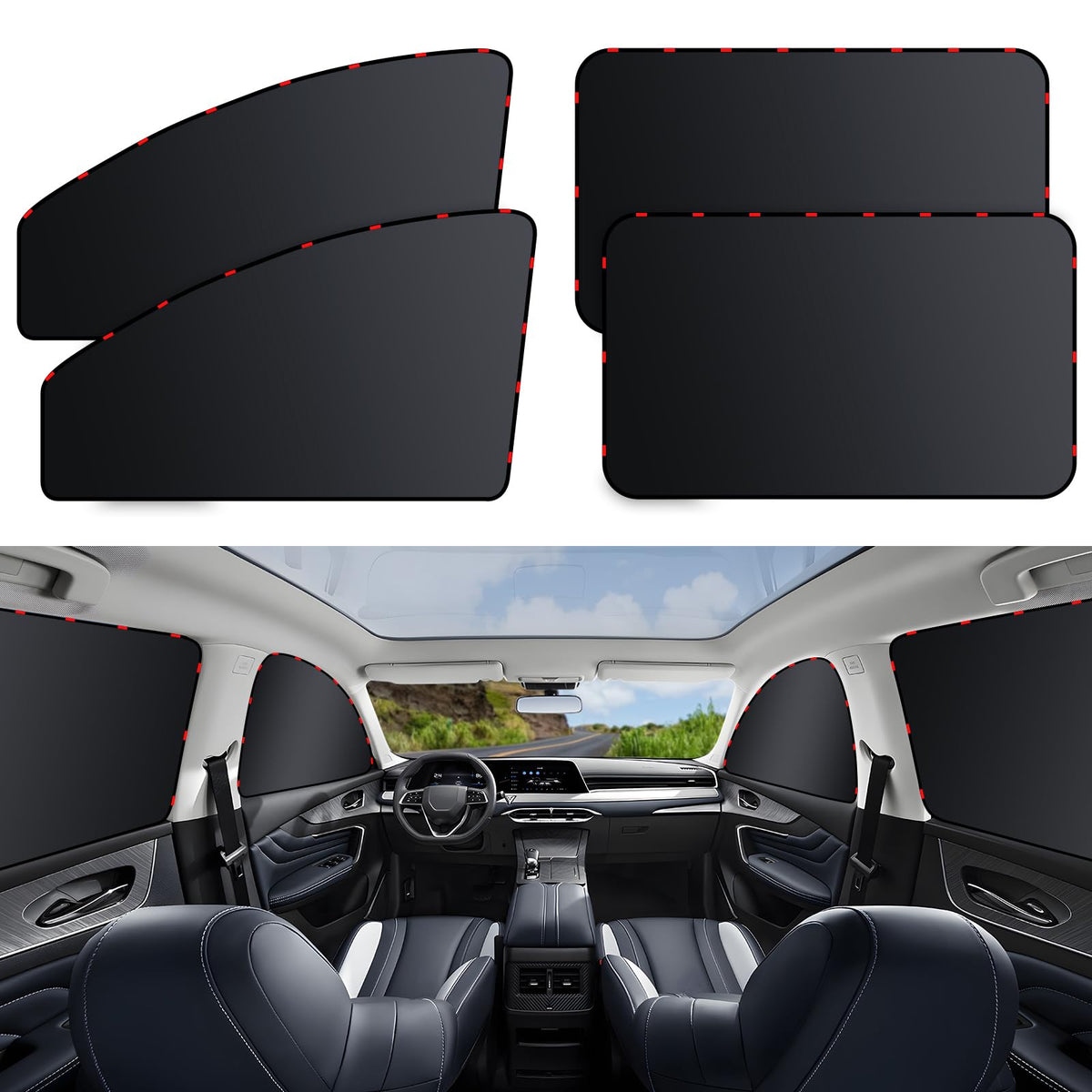 ZATOOTO front packaging showing full-blackout car window set and benefits