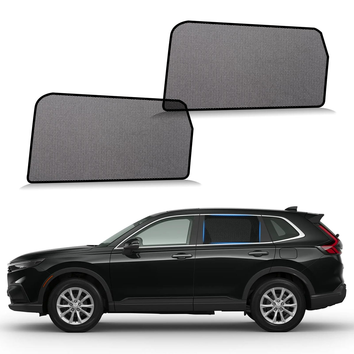 ZATOOTO front view installed on Honda CRV rear side window showing sun protection