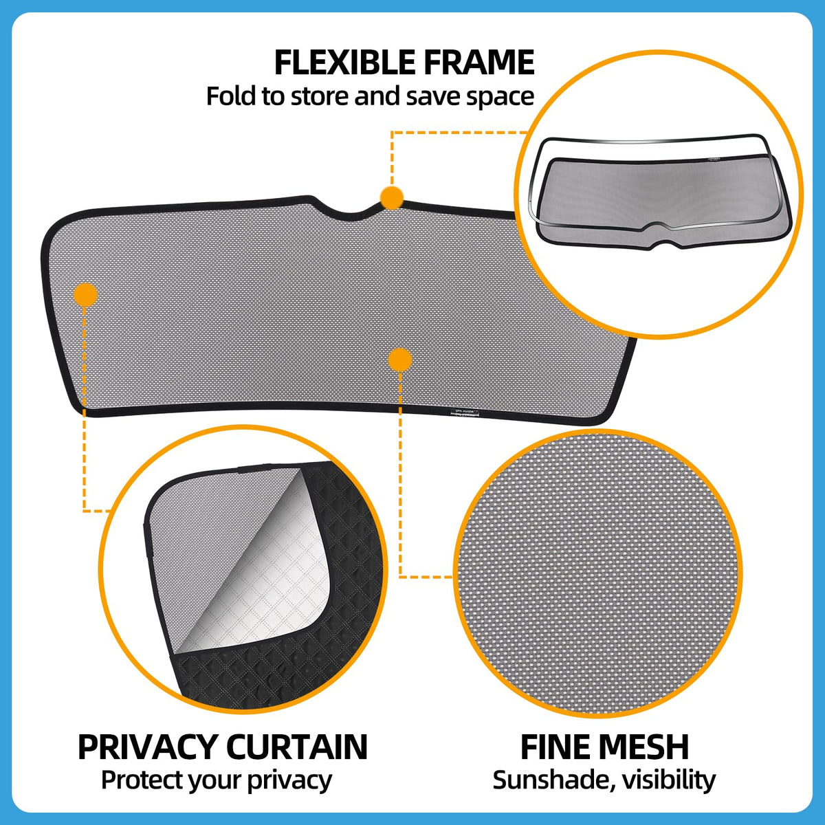 ZATOOTO in-car view through mesh showing clear rear visibility