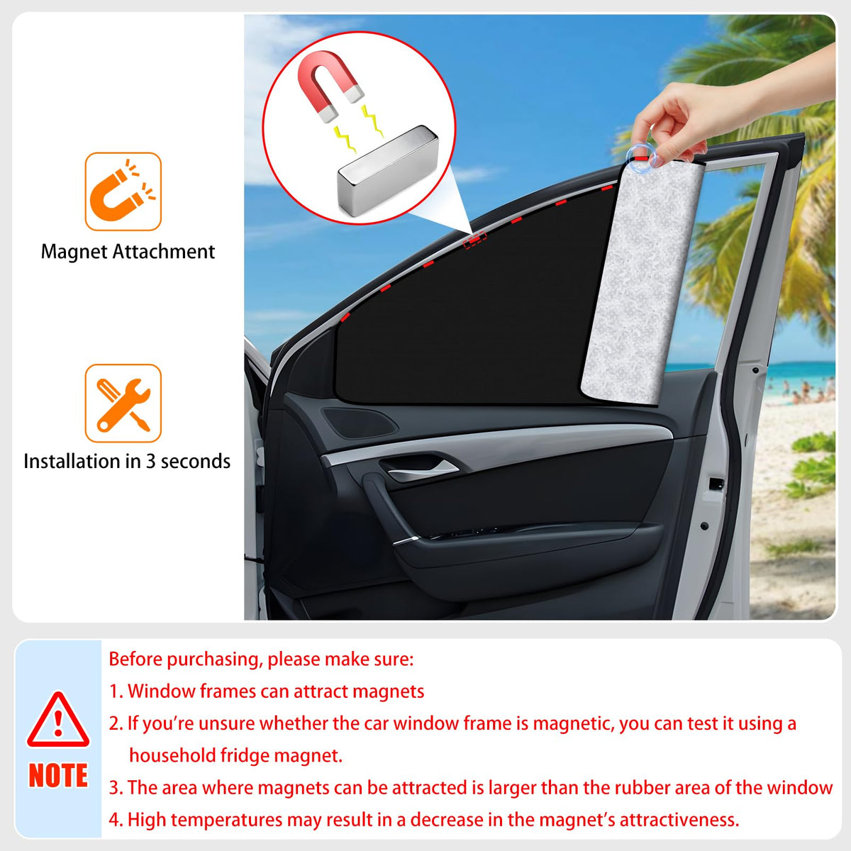 ZATOOTO installed on car side window providing privacy and sun protection for passengers
