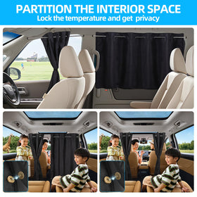 ZATOOTO installed side window curtain showing full coverage and child sun protection benefit