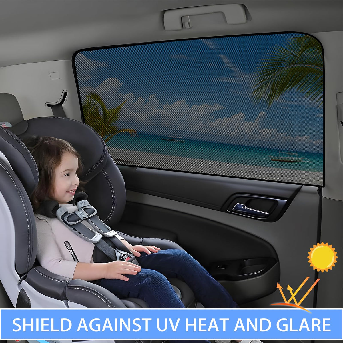 ZATOOTO lifestyle shot parked car offering shaded privacy for passengers