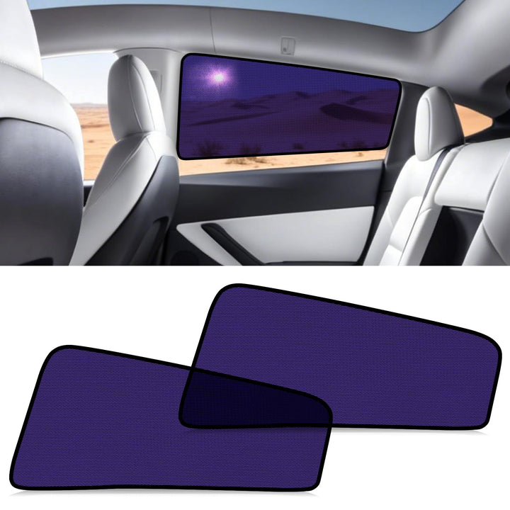ZATOOTO front view of Model Y rear shade showing full coverage benefit