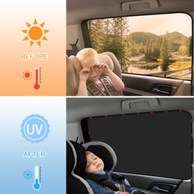 ZATOOTO rear seat view showing privacy and darkness for naps or baby care