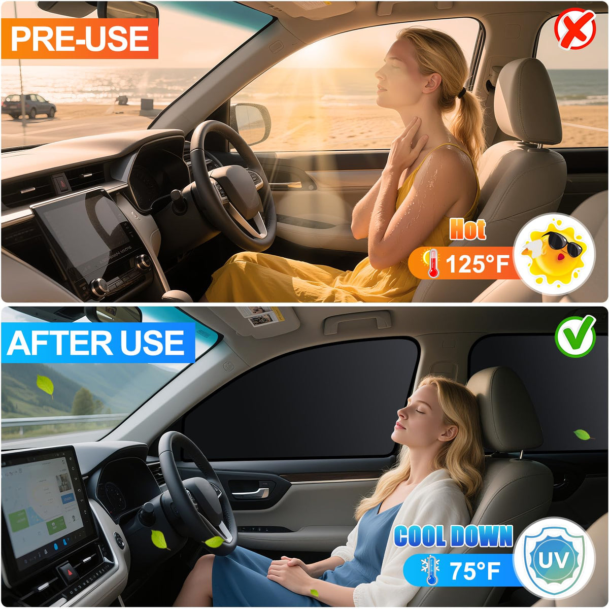 ZATOOTO folded shade inside glovebox for compact storage, easy stow benefit