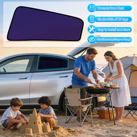 ZATOOTO shade held by hand showing size and correct scale for Model Y
