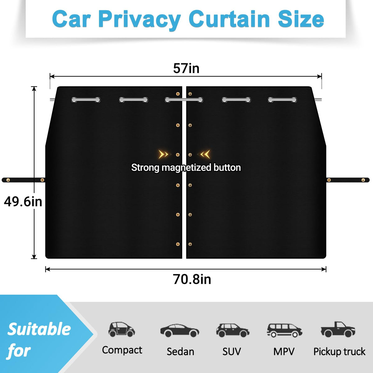ZATOOTO magnetic closure seam preventing gaps for complete privacy benefit
