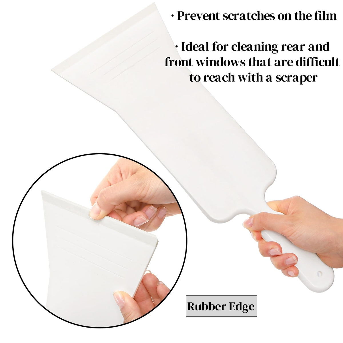 ZAVOOS plastic scraper edge accessing tight seams without damage