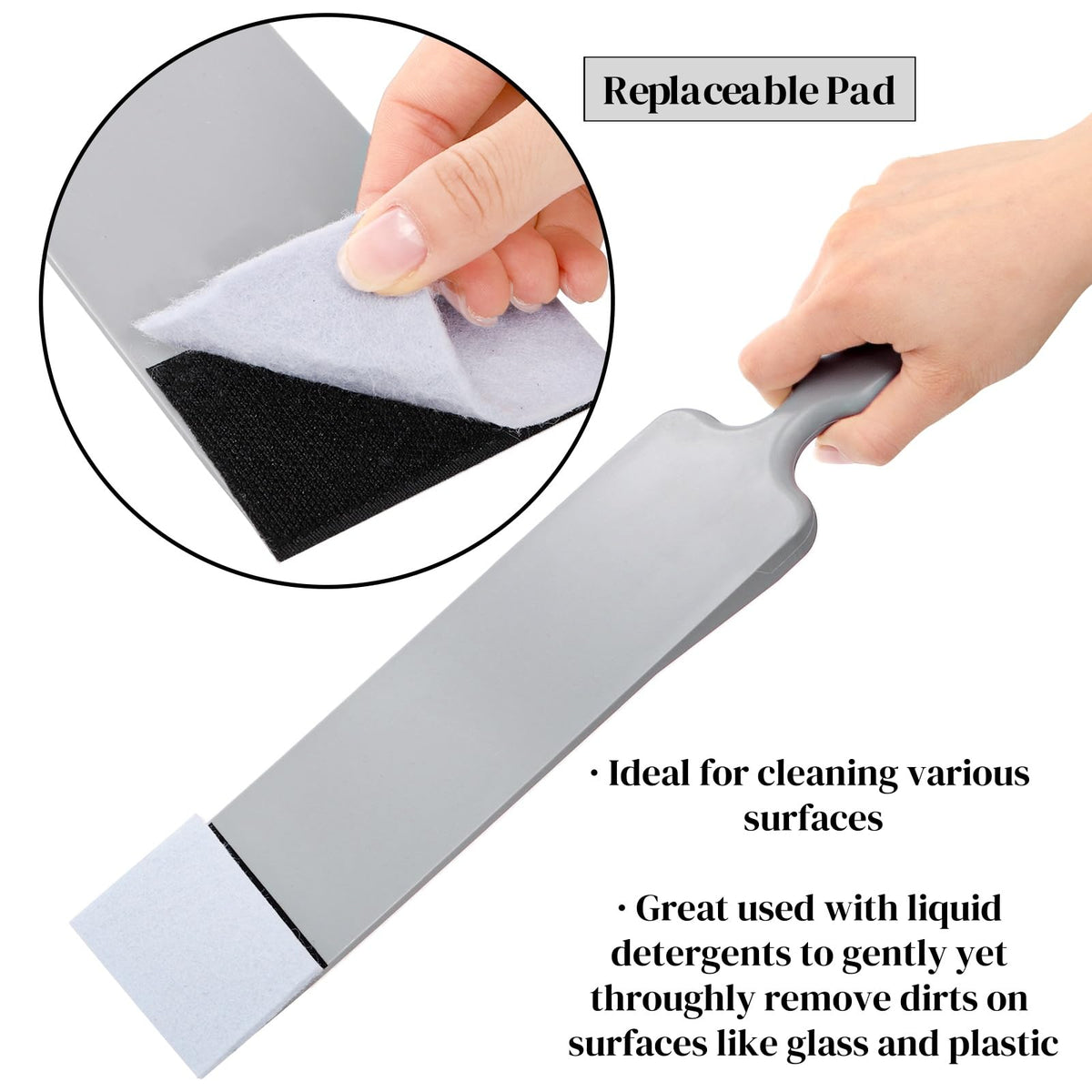 ZAVOOS scrubber pad texture prepping glass for cleaner adhesion