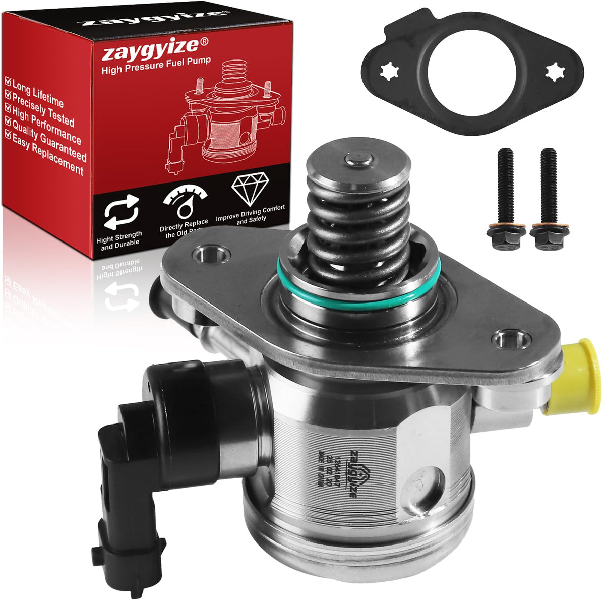 zaygyize front view assembly showing pump shape and ready-to-install benefit