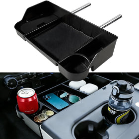 ZAZCQIL front view headrest tray showing neat storage and easy access