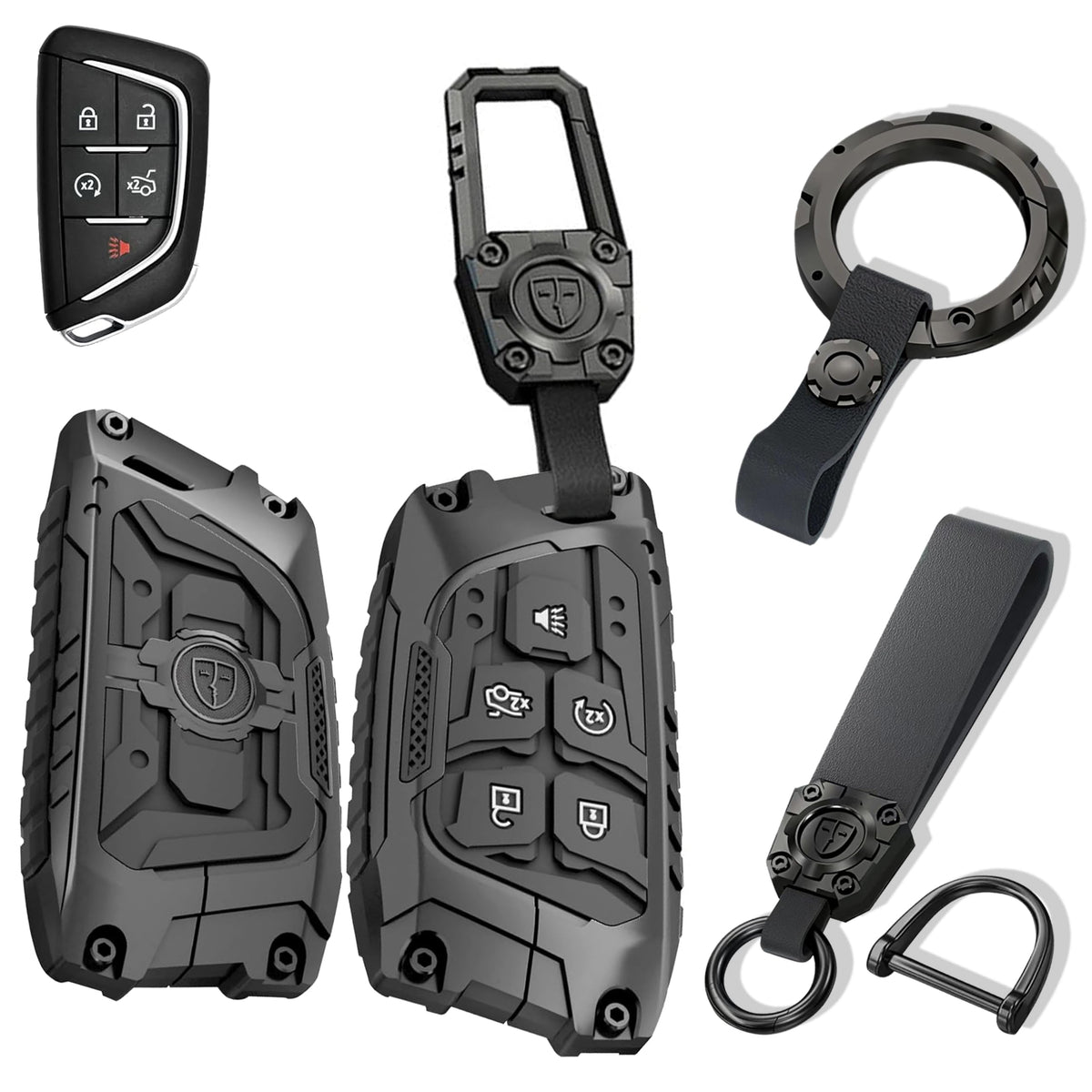 ZAZCQIL front view metal key fob cover showing sleek protection benefit