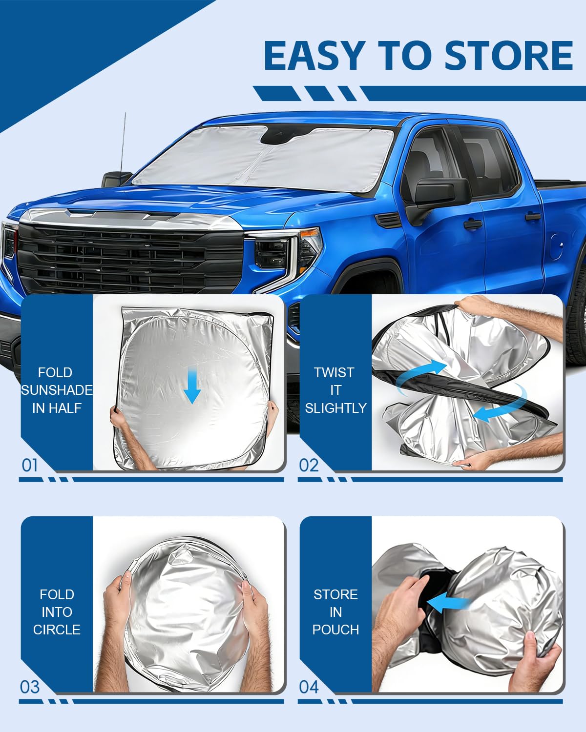 ZAZCQIL on parked truck in sun illustrating cooler cabin benefit
