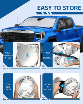 ZAZCQIL on parked truck in sun illustrating cooler cabin benefit