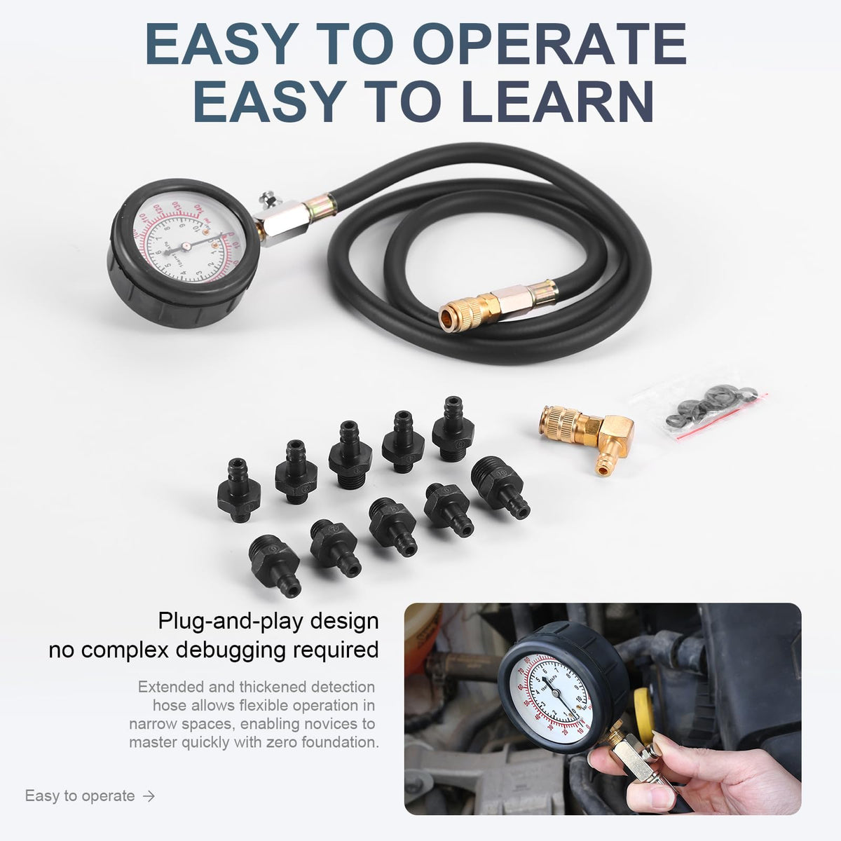ZEAJSRU gauge in use on engine delivering reliable diagnostic readings
