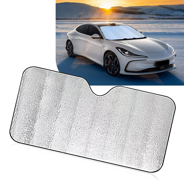 Zeathery front view showing full sunshade fit and quick protection