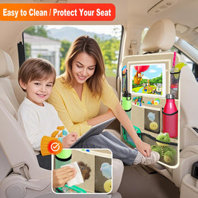 Zecirl close-up of kick mat protecting seatback from scuffs and dirt