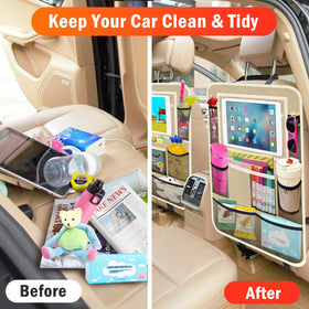 Zecirl organizer in family car during road trip keeping backseat organized
