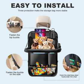 Zecirl seat kick mat protecting upholstery from dirt and scuffs