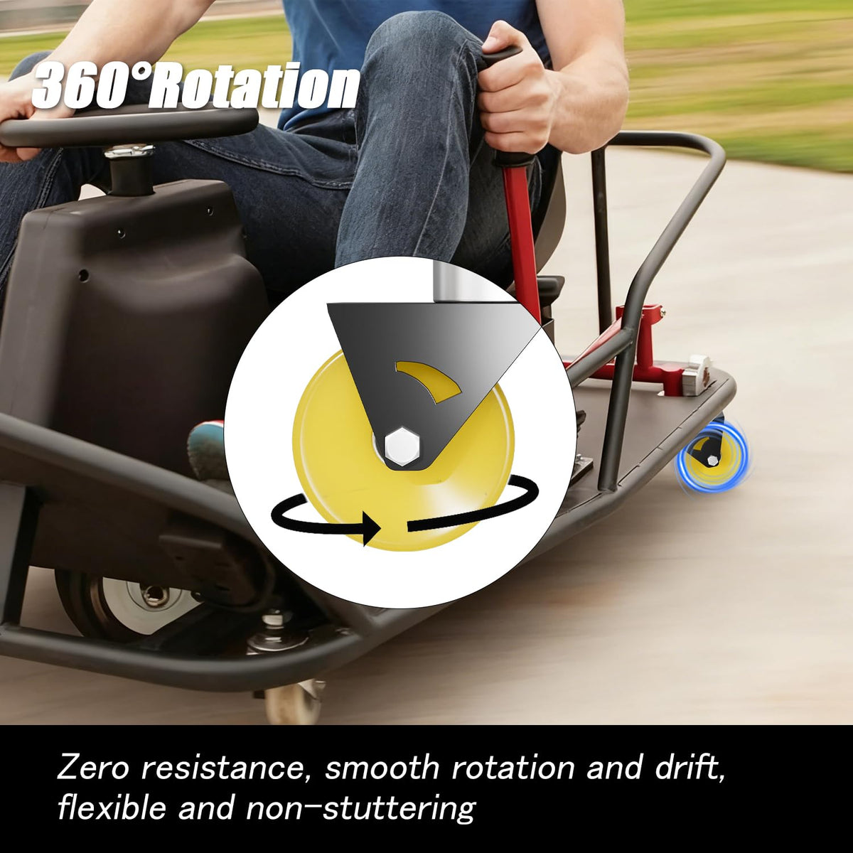 Zelvoro bearing close-up highlighting smooth 360-degree rotation benefit
