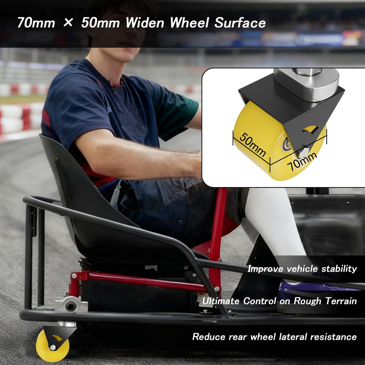Zelvoro installed on Razor Crazy Cart demonstrating direct plug-and-play fit
