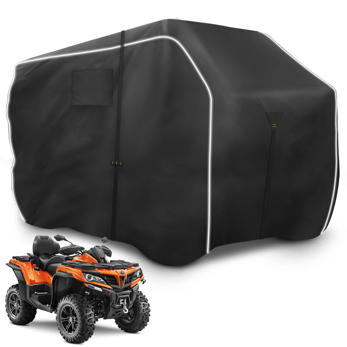 zenicham front view of ATV cover showing full protection and weather resistance