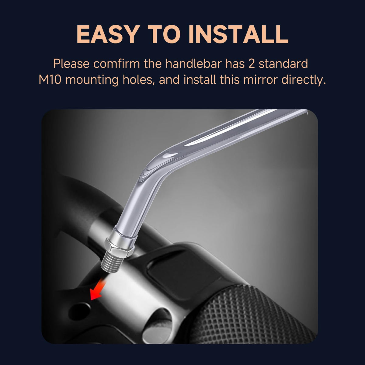 ZENTHOR mirror installed on Honda Shadow demonstrating easy direct replacement and fit