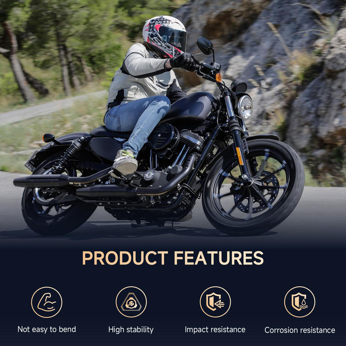 ZENTHOR mounted on Harley handlebar showing improved lane visibility