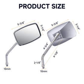 ZENTHOR mirror next to ruler size comparison showing scale and proper handlebar fit