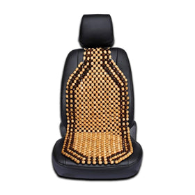 Zento Deals front view of wood beaded seat cover showing full fit and breathability