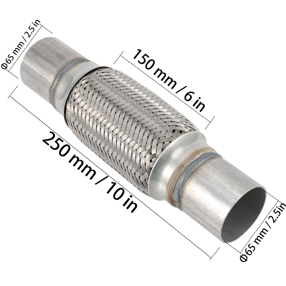 ZEONHAK close-up of double-braided stainless steel shows strength and corrosion resistance