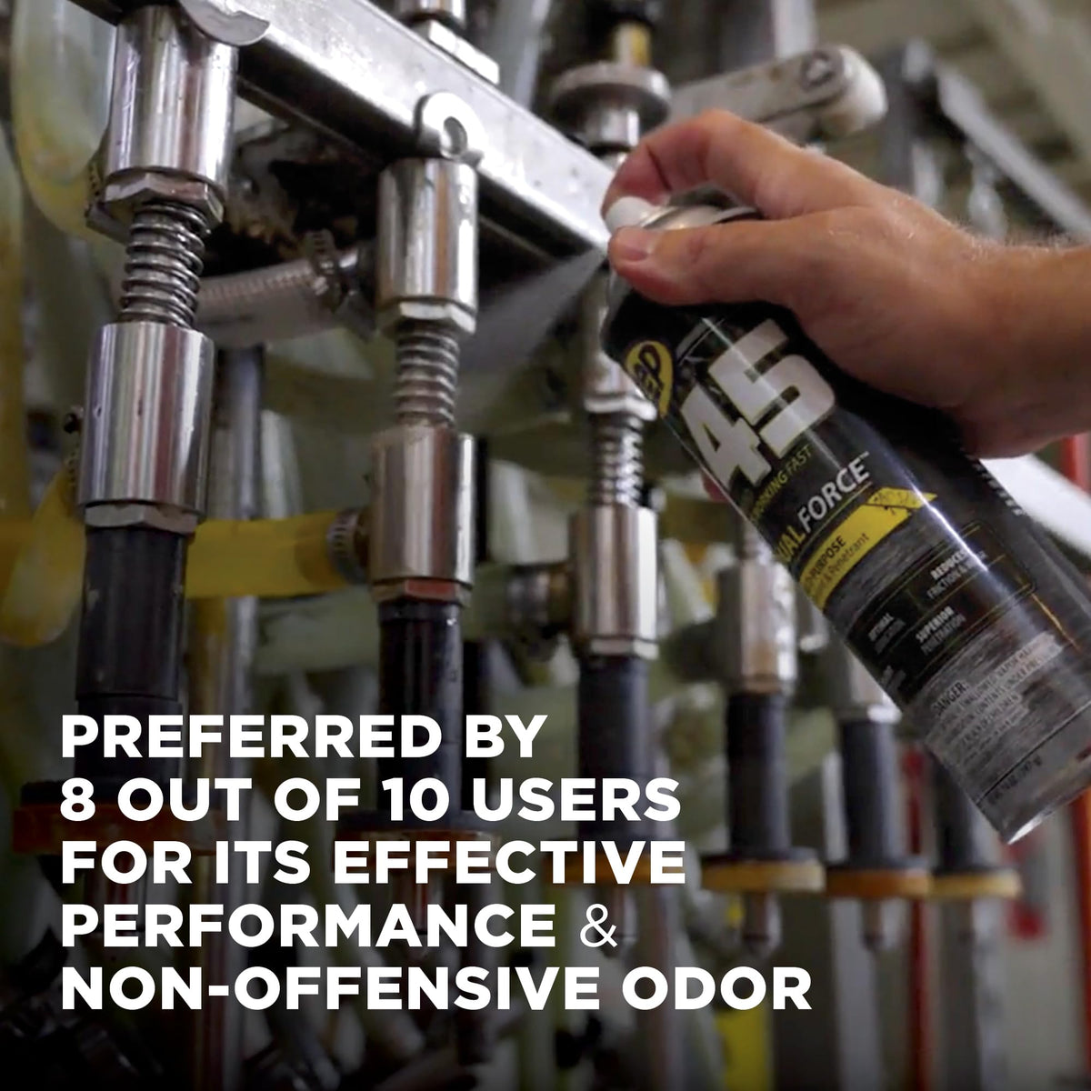 Zep 45 spraying on rusted bolt to loosen and protect