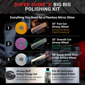 Zephyr close-up of 10-inch buffing wheel texture for consistent cut