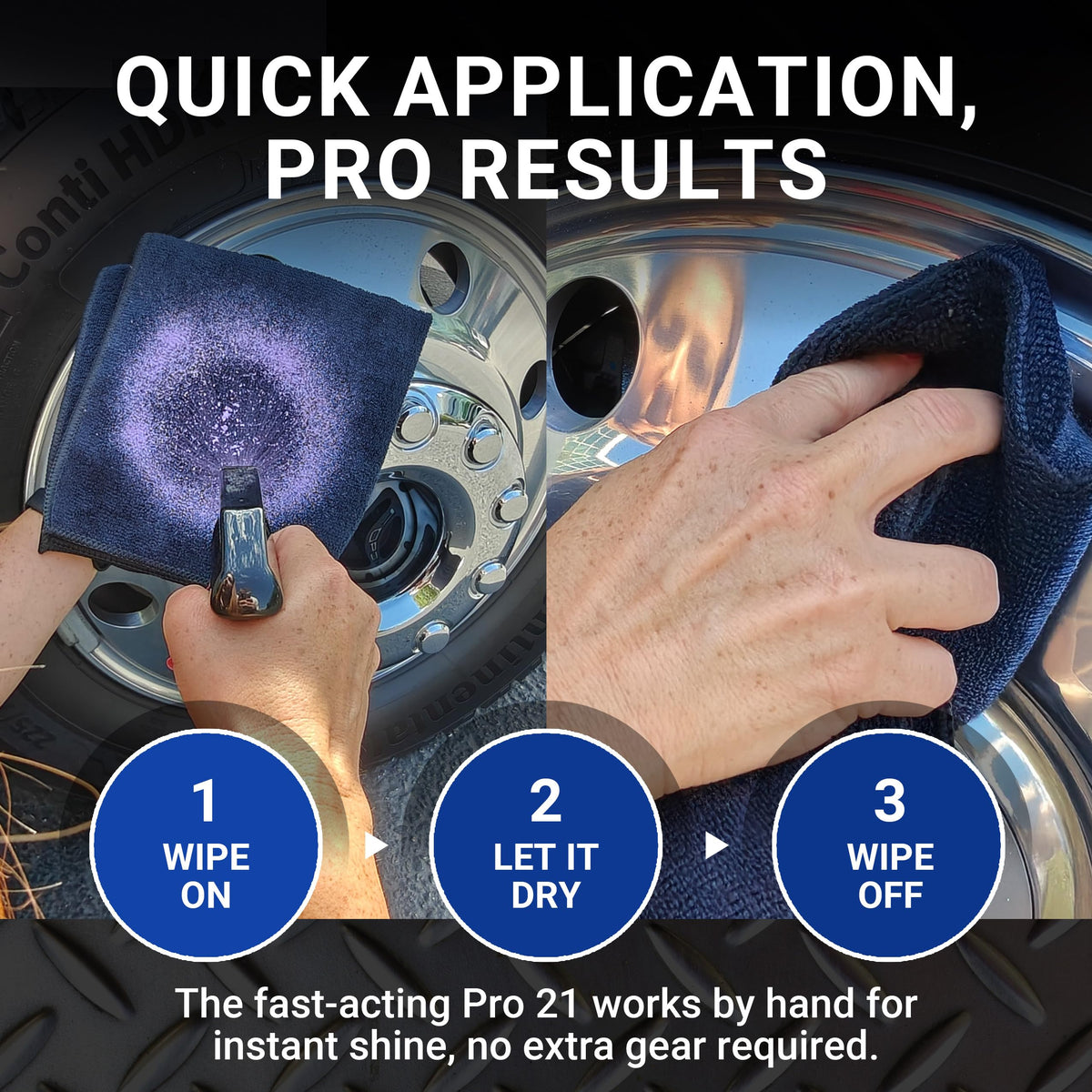 Zephyr used on aluminum wheel detailing to show scale and coverage advantage