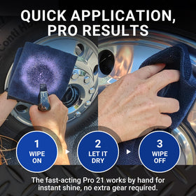 Zephyr used on aluminum wheel detailing to show scale and coverage advantage