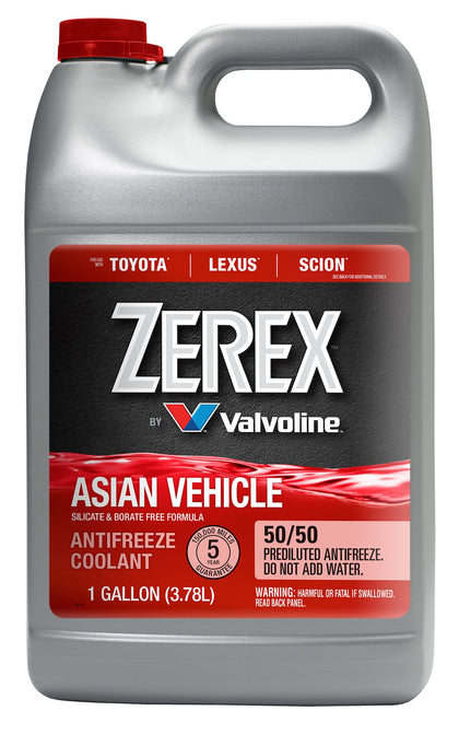 Zerex front label view showing product name and red coolant benefits
