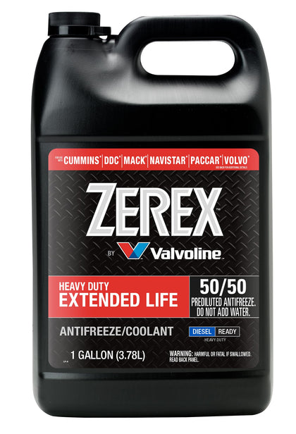 Zerex front label on one-gallon jug showing product name and benefits