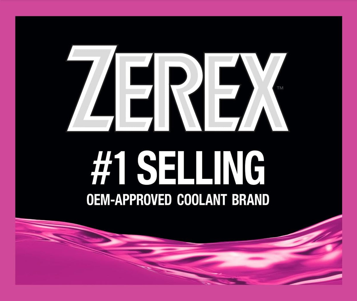 Zerex label close-up displaying ingredients and heavy-duty compatibility benefit
