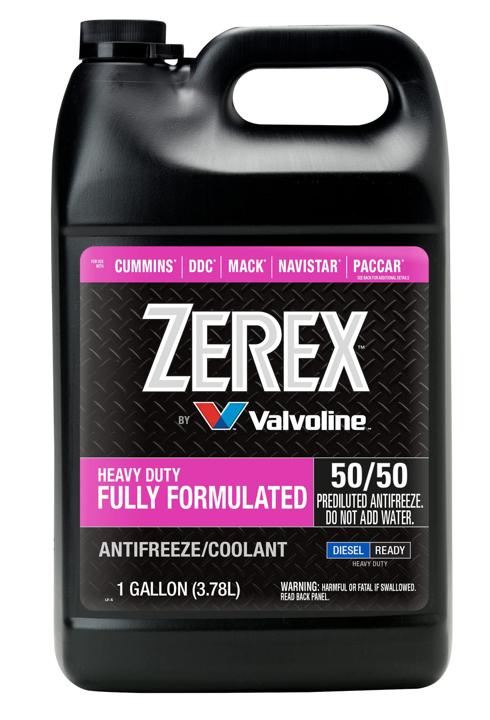 Zerex front label showing product name and ready-to-use benefit