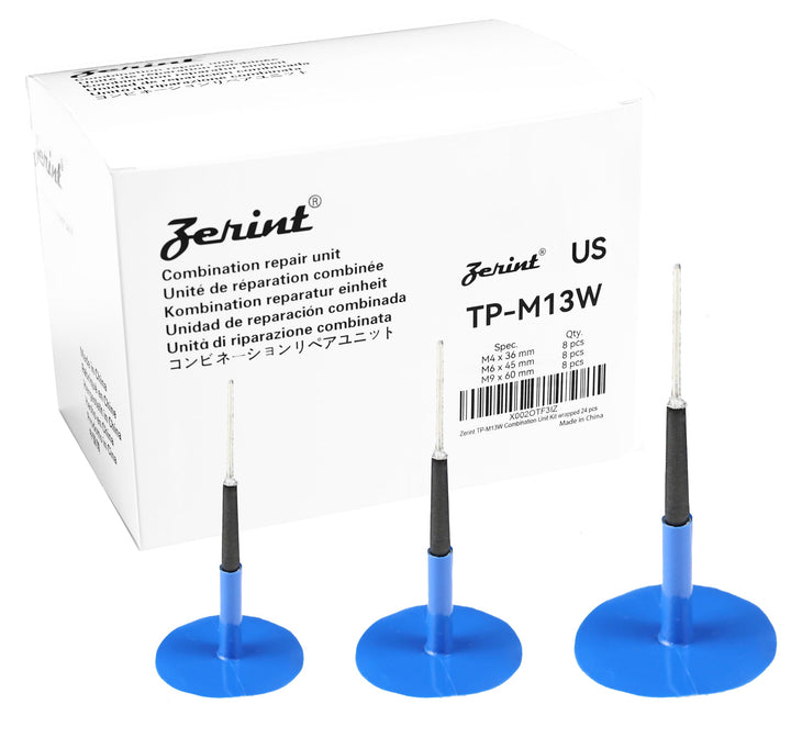 ZERINT front packaging of TP-M13W kit showing sizes and contents for clear selection